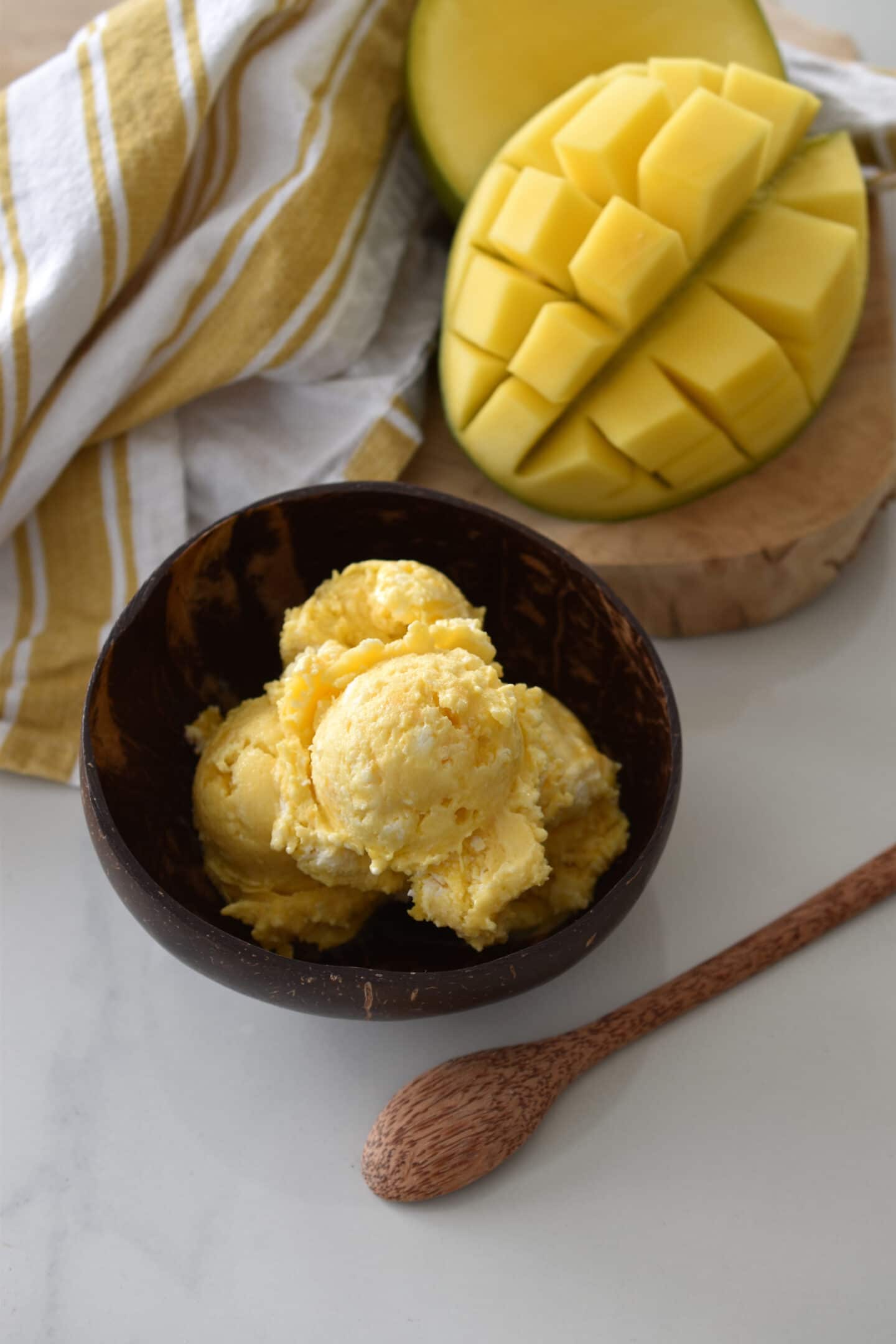 Frozen Yoghurt Mango Sorbet - das leckere und kalorienarme Desser im Sommer