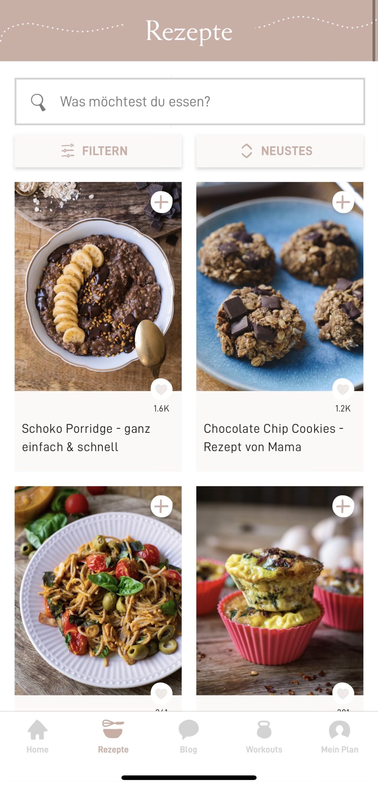 Rezeptauswahl Pam App