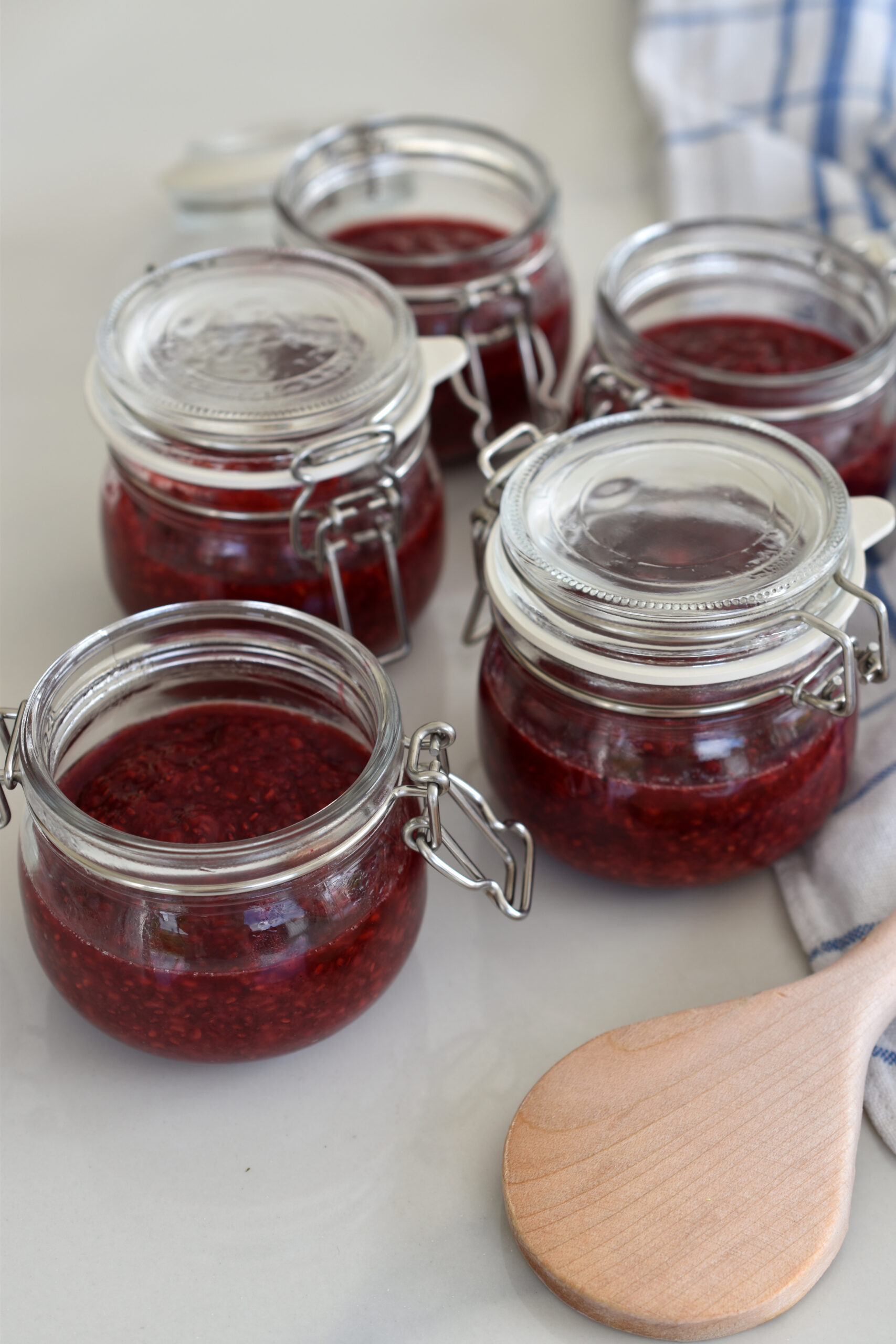 Zuckerfreie Himbeermarmelade mit Chiasamen &amp; Vanille