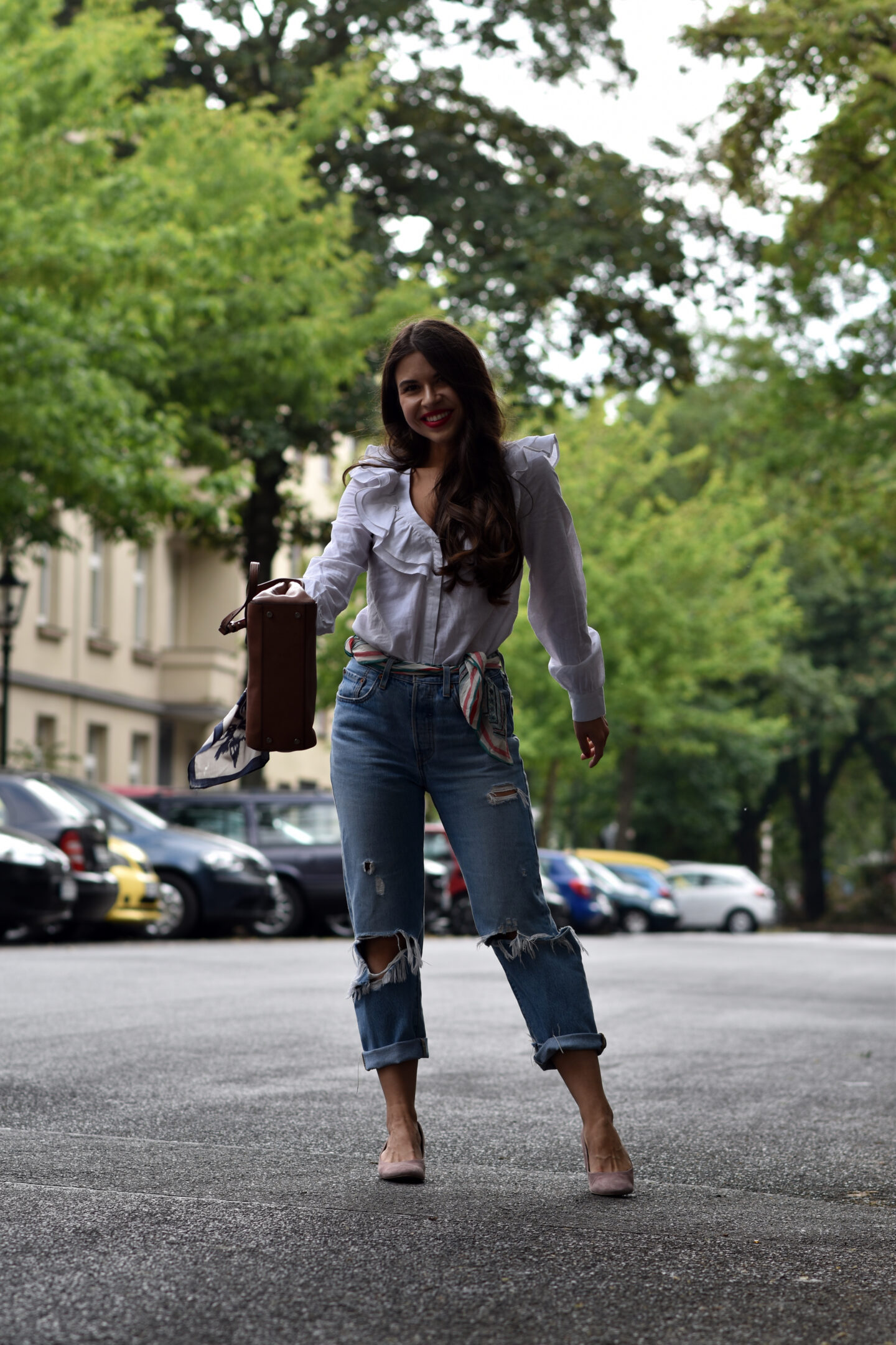 Verspielter Streetstyle Bluse mit Volants