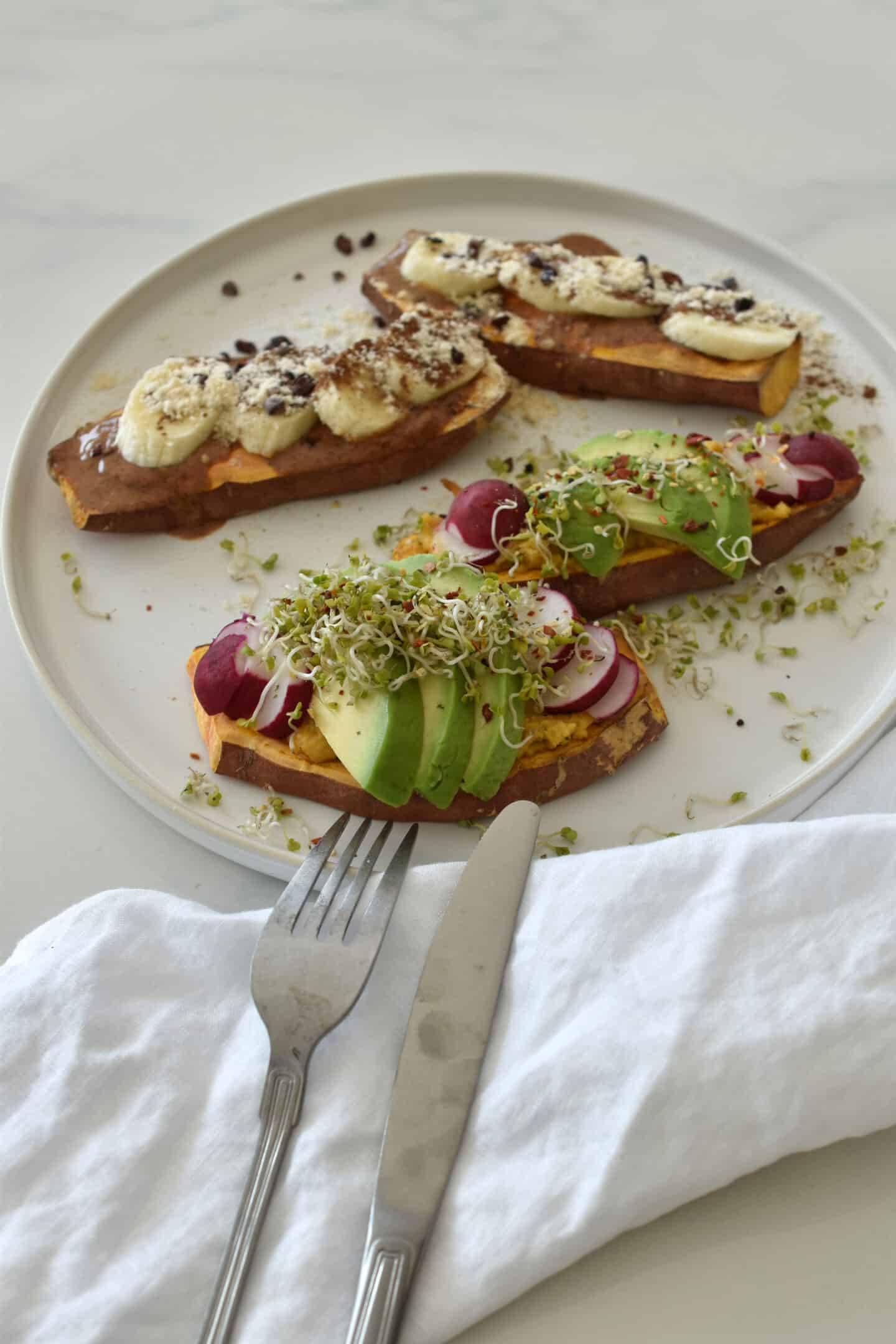 Süßkartoffel Toasts süß & herzhaft